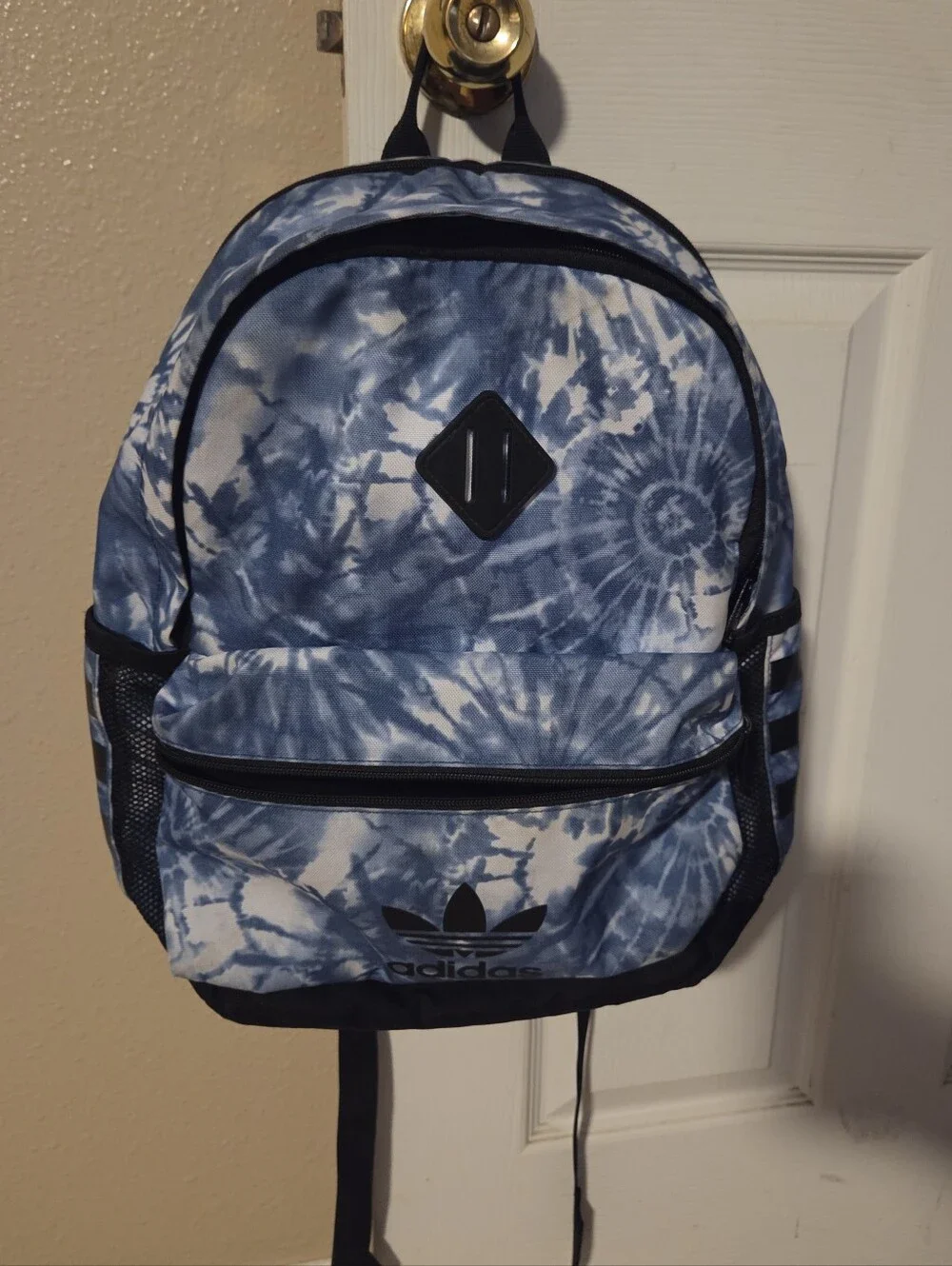 adidas Blue Tie-Dye Casual Backpack for Men Some Discolored Scuffs. Heavy Duty